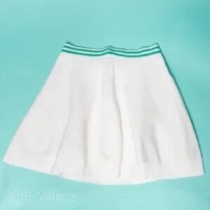Women’s House of Harlow Sweater Knit Tennis Skirt Skort White Green medium